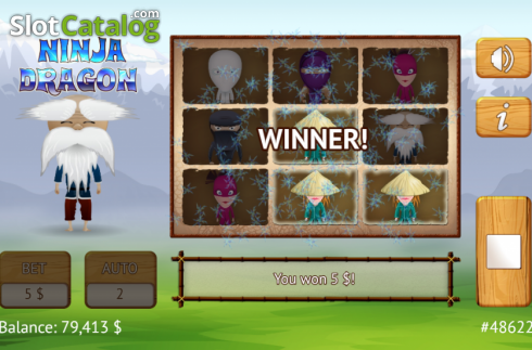 Win Screen. Ninja Dragon slot