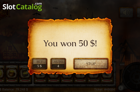 Win Screen. Dragon Hunter (Vermantia) slot