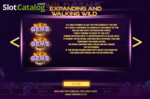 Wild Feature Screen. Wild Gems slot