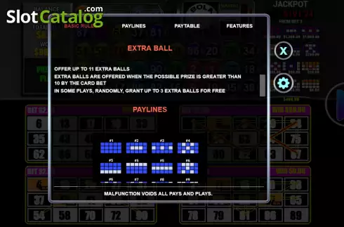 Paytable 2. Show Ball 3 slot