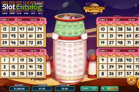 Game screen. Chocolate Planet slot