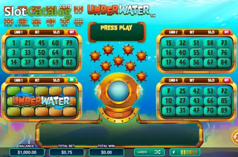 Game screen. Underwater slot