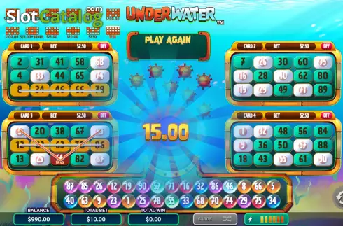 Win screen. Underwater slot