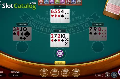 Win screen. Blackjack (Vibra Gaming) slot