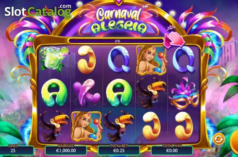 Reel screen. Carnaval Alegria slot