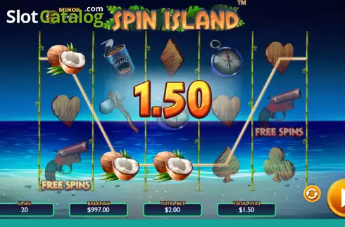 Win Screen 2. Spin Island slot