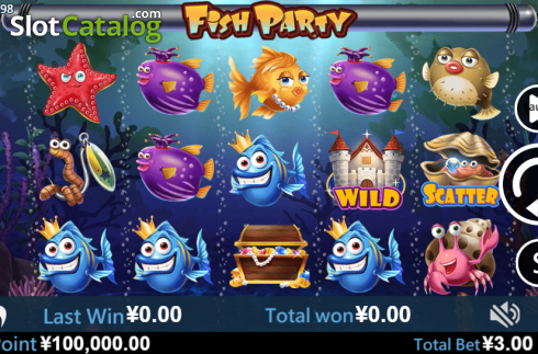 Reel screen. Fish Party (Virtual Tech) slot