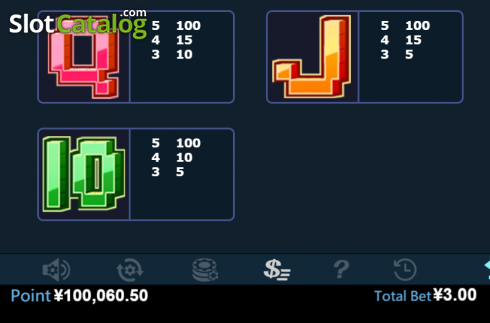 Paytable 4. Pixel War slot (Virtual Tech)
		