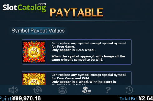 Paytable 1. Flower Of Riches (Virtual Tech) slot