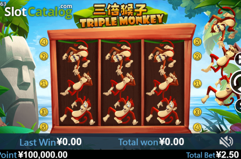 Reel screen. Triple Monkey (Virtual Tech) slot