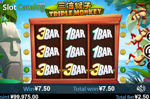 Win screen 2. Triple Monkey (Virtual Tech) slot