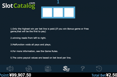 Paytable 3. Fa Fa Fa (Virtual Tech) slot