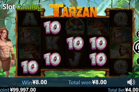 画面5. Tarzan (Virtual Tech) カジノスロット