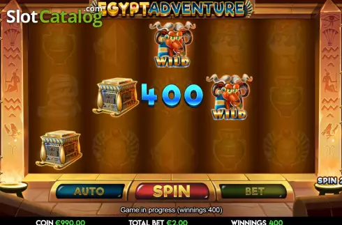 Win screen. Egypt Adventure slot