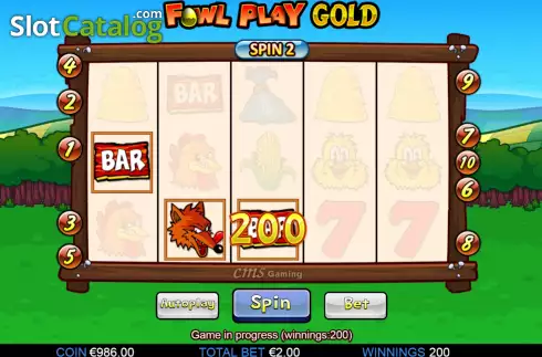 Skärmdump3. Fowl Play Gold slot