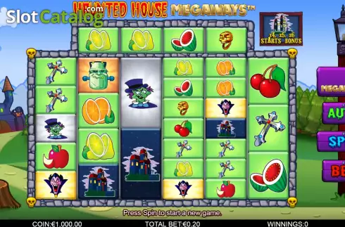 Game screen. Haunted House Megaways slot