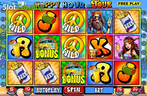 Game screen. Happy Hour on Tour slot