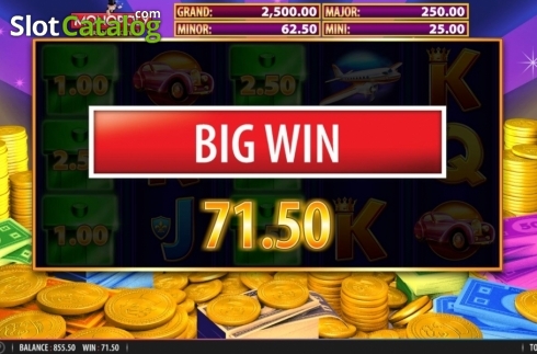 Win Screen. Monopoly Grand Hotel slot