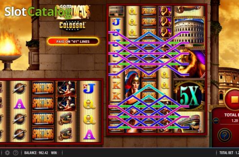 Win Screen 2. Spartacus Super Colossal Reels slot