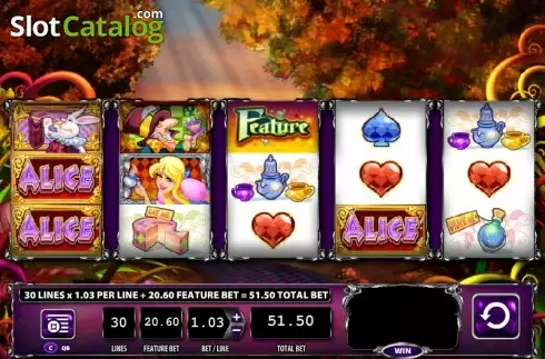 Reel screen. Alice & The Mad Tea Party slot