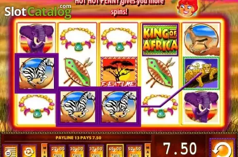 Win screen. King of Africa slot