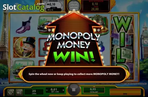 Intro Game screen. Super MONOPOLY Money slot