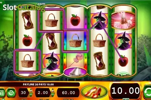 Schermo7. THE WIZARD OF OZ Ruby Slippers slot
