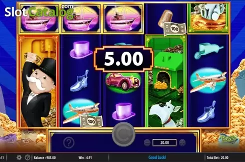 Win screen. Monopoly Big Money Reel slot