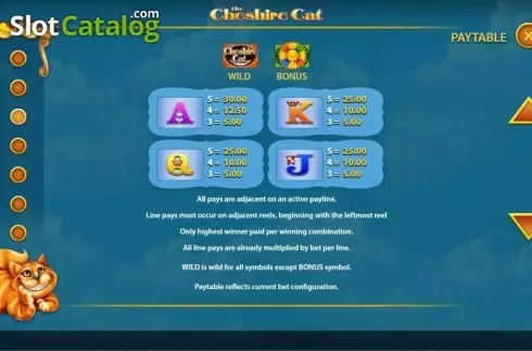 Captura de tela4. The Cheshire Cat slot