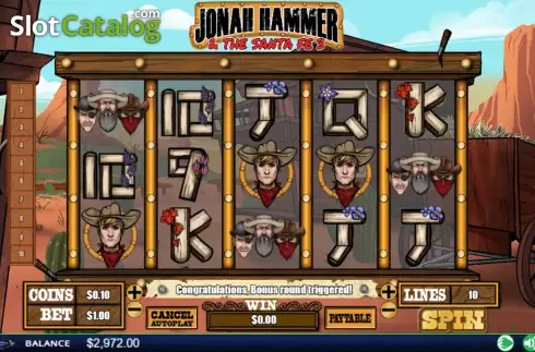 Bonus Game Win Screen. Jonah Hammer slot