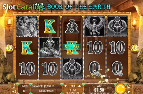 Win screen 2. The Book of The Earth slot