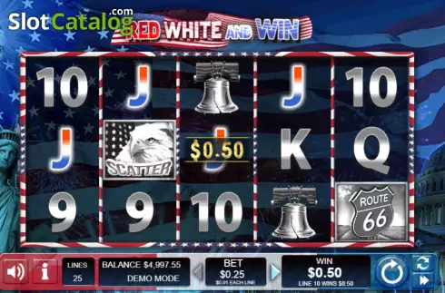 Win screen 2. Red White and Win slot