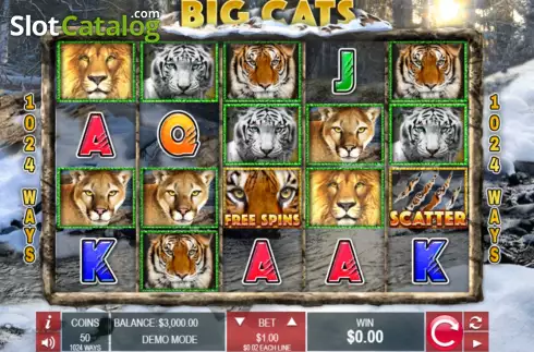 Game screen. Big Cats slot