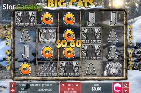 Win screen. Big Cats slot