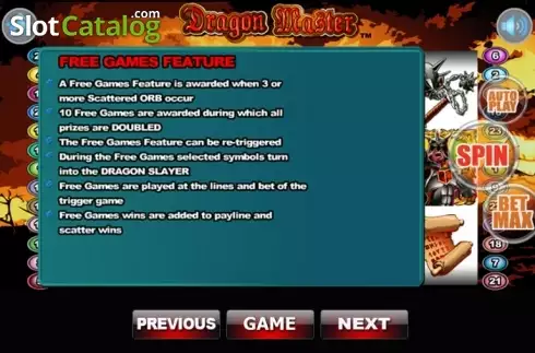 Tabla de pagos 3. Dragon Master (Wager Gaming) Tragamonedas 