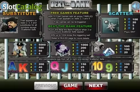 Bildschirm2. Beat The Bank slot