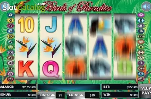 Schermo6. Birds Of Paradise (Wager Gaming) slot