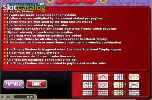 画面4. Sumo (Wager Gaming) カジノスロット