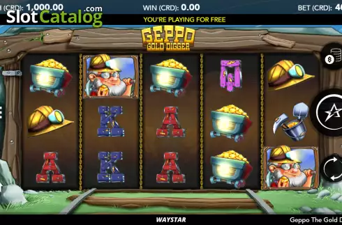 Bildschirm2. Geppo the Gold Digger slot