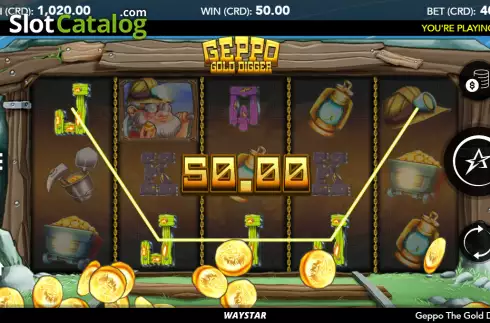 Win screen 2. Geppo the Gold Digger slot