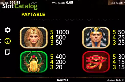 Schermo5. Ancient Gold of Egypt slot