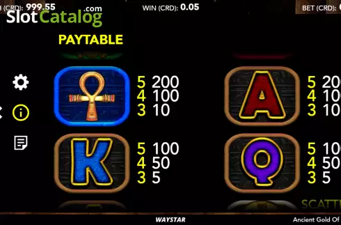 Schermo6. Ancient Gold of Egypt slot