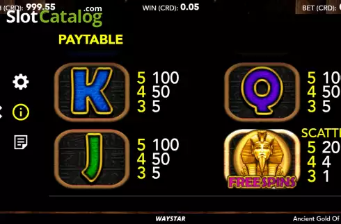 Schermo7. Ancient Gold of Egypt slot