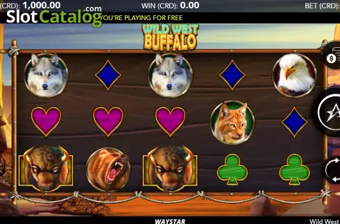 Game screen. Wild West Buffalo slot