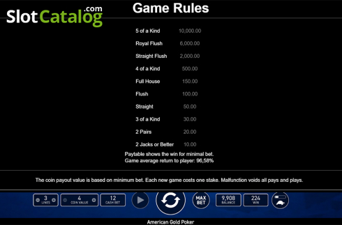 Captura de tela9. American Poker Gold (Wazdan) slot