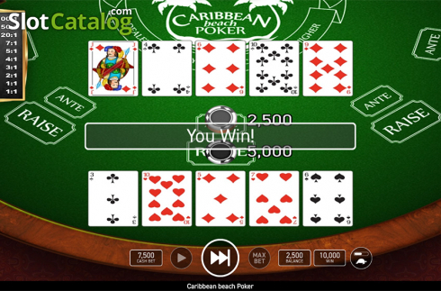 Ekran5. Caribbean Beach Poker (Wazdan) yuvası
