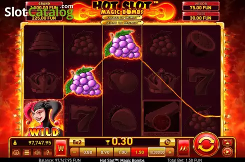 Win Screen. Hot Slot™: Magic Bombs slot