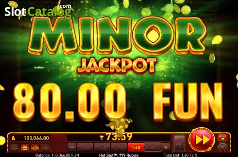 Minor Jackpot. Hot Slot: 777 Rubies slot