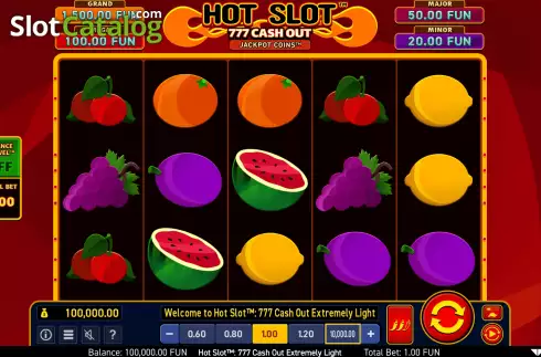 Skärmdump3. Hot Slot: 777 Cash Out Extremely Light slot