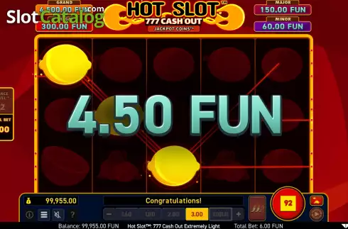 Скрин4. Hot Slot: 777 Cash Out Extremely Light слот